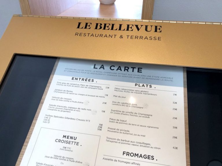 Lunch at Le Bellevue, in the Royal Champagne Hotel, Epernay