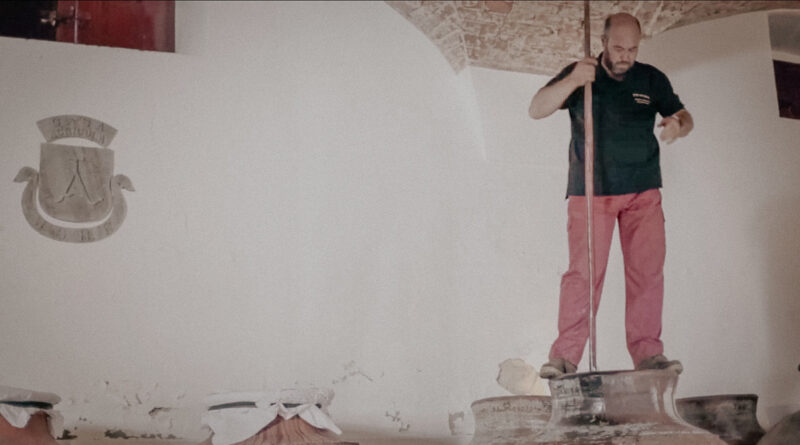 making wine in talha in the alentejo
